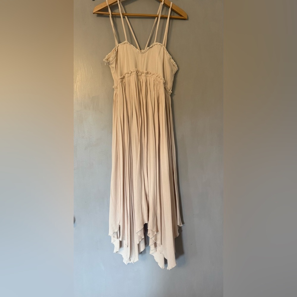 Joyfolie Cream Lace-Trimmed Dress
